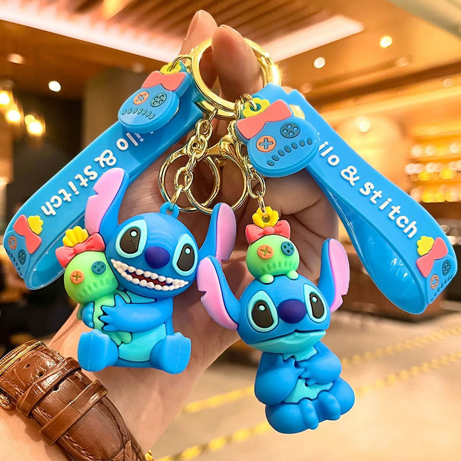Disney Movie Lilo & Stitch Key Chains Cute Stitch Patten Leather Keyrings Cartoon Key Holder for Key for Girl Stitch Keyrings | DisneyDreams