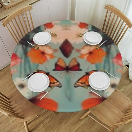 

Sheronv 100% Polyester Round Table Cover Stain Resistant and Washable for Indoor Outdoor Tablecloth Kitchen Dining Wedding Parties - Multiple Sizes Available 38 -42