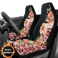 thumbnail image 4 of Garronmavis Leopard Flower Fluffy Car Seat Covers 2 Pcs Auto Seat Cover Pad for Front Universal Elastic Vehicle Seats Cushion Automotive Interior Accessories for Women, 4 of 7