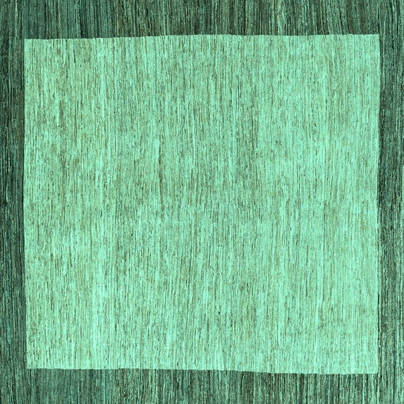 Ahgly Company Indoor Square Abstract Turquoise Blue Modern Area Rugs, 4' Square
