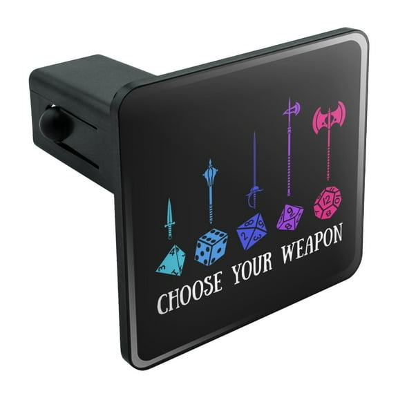 Choose Your Weapon Dungeon RPG Dice Tow Trailer Hitch Cover Plug Insert