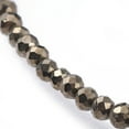 thumbnail image 2 of Natural Pyrite Beaded Necklaces with 304 Stainless Steel Lobster Claw Clasps and Brass Extender Chains Faceted 15.8 inch(40.2cm), 2 of 4