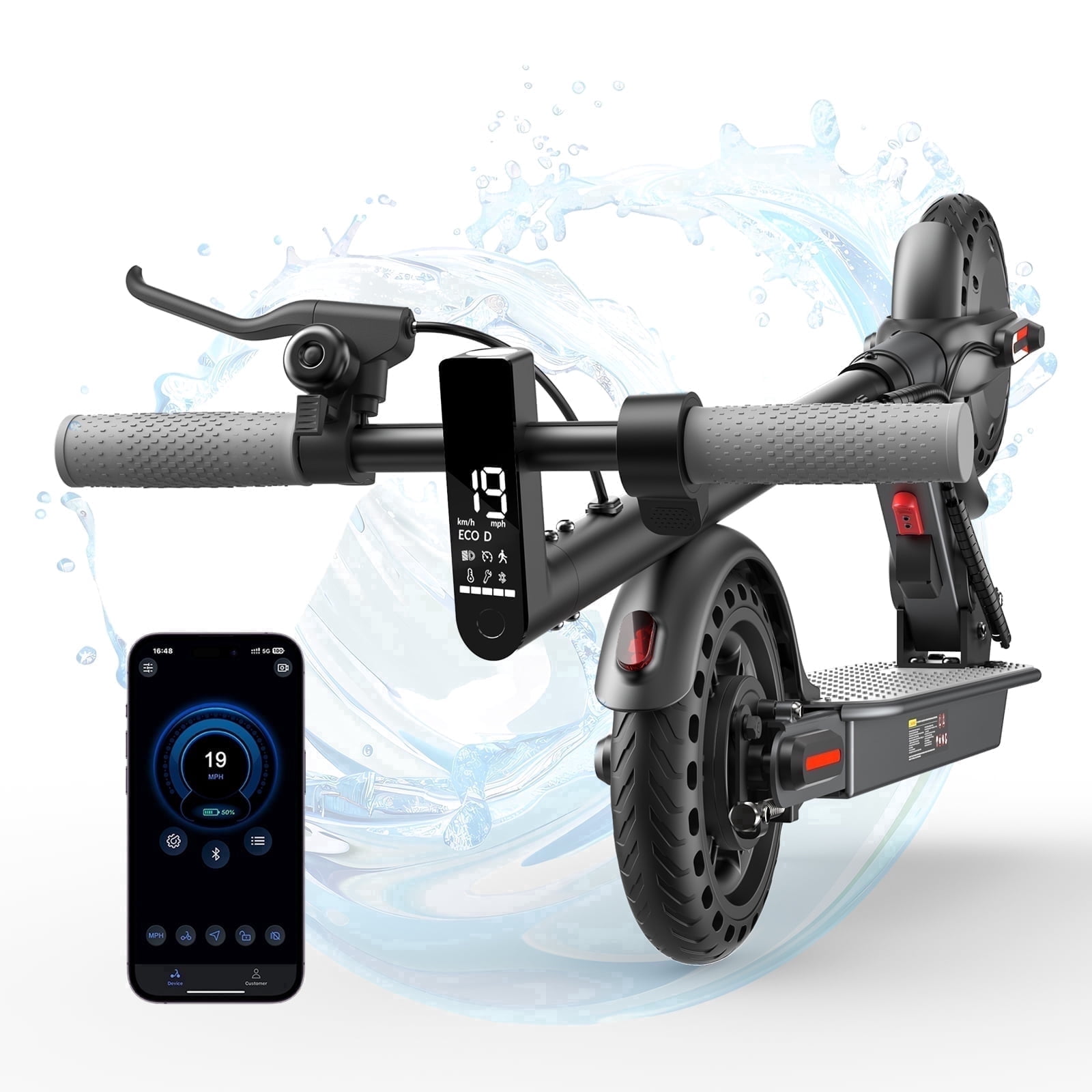 iScooter Foldable Electric Scooter for Teen Adult,500W Peak,19Miles,8.5 Solid Tires Commuter E-Scooter with APP & Cruise Control