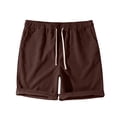 thumbnail image 5 of OSOLU Children Boys Shorts Solid Color Corduroy Comfortable Knitwear Elastic Waist with Drawstring Everyday Wear Training Shorts, 5 of 6