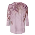 thumbnail image 4 of GaThRRgYP Summer Tops,Womens Tops Dressy Casual,Women's Fashion Tees Casual Crewneck 3/4 Sleeve Loose T Shirt Ladies Tops Blouses Shirts Hot Pink XL, 4 of 5