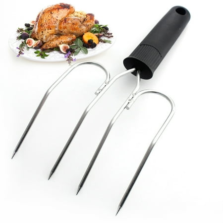 

Stainless Steel Turkey Fork Plastic Handle Meat Fork Turkey Claw BBQ Grill Fork