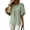 Light Green, variant on Women's Round Neck Blouse with Pleated Front and Flowy Flutter Sleeves Solid Color Loose Fit Casual Tunic Top for Work Office and Everyday Wear