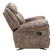 ACME Zubaida Velvet Horizontal Tufted Glider Recliner in 2-Tone Chocolate