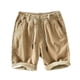 thumbnail image 2 of Pantalones cortos lisos de pierna recta para hombre, para el verano: cintura elástica, poliéster, para uso diario/en casa, varias tallas., 2 of 3