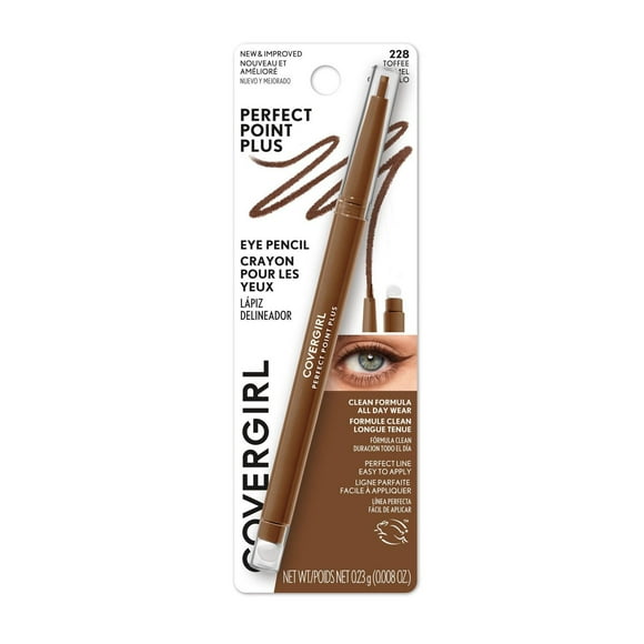 COVERGIRL Perfect Point Plus Eye Pencil, Micro-Fine Point, Precise Line, Built-in Smudger Tip for a Softer, Smokier Look, 100% Cruelty-Free