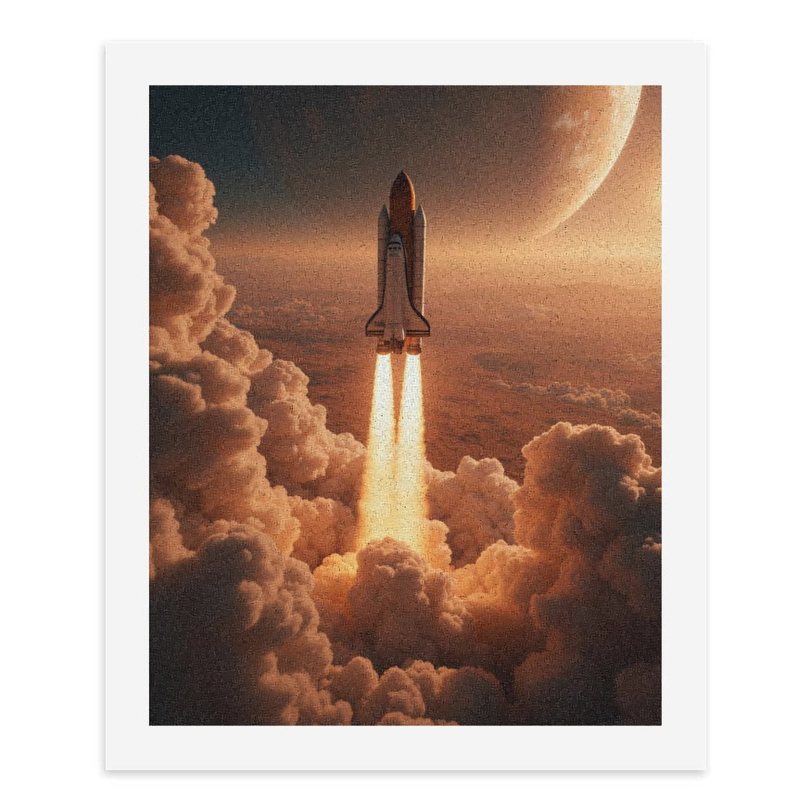Paint By Numbers Kit for Adults Beginner - DIY Rocket Launching Through Clouds Canvas Painting Kits for Adults, Frameless Paint By Number for Adults for Home Wall Decor 16x20 Inch