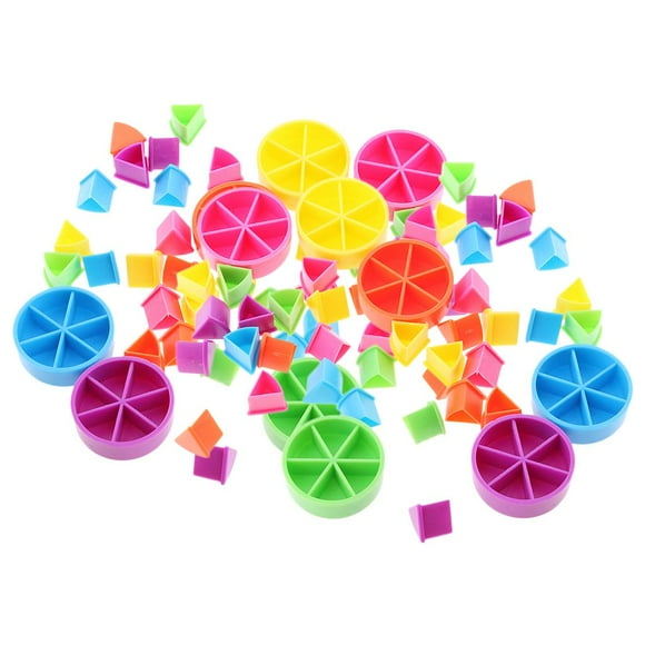 Que Aprenden Fracciones De Juegos De Matemáticas, 84 Unids / Set Tableros Piezas Accesorios Para Juegos Cuenta Piezas Paquete De Juguetes 84 piezas Macarena Cuñas de pastel de piezas de juego