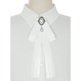 thumbnail image 4 of INSPIRE CHIC Women's Lace Pre-Tied Bow Tie Retro Bowknot Pin Bowties Satin Brooch White, 4 of 4
