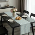 thumbnail image 2 of Blue Green Table Runner 36 Inches Long, Grid Checkered Plaid Gingham Lattice Trellis Kitchen Coffee Dining Table Decoration for Home Party Birthday Wedding Home Decor 13x36 Inches, 2 of 8