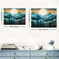 thumbnail image 6 of JRXY Blue Forest Canvas Wall Art Nature Landscape Pictures Abstract Pinewood Painting Prints Nordic Style Artwork Large Wall Decorations for Living Room Bedroom Home Office  16x12inch, 6 of 6