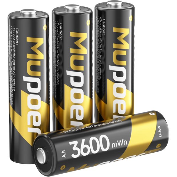 AA Rechargeable Batteries 3600mWh,Lithium Aa Batteries 4 Pack 1.5V,Double A Lithium Battery for Blink Cameras High Capacity,Long Lasting Piles AA Li-ion Battery,Xbox,Charger not Included