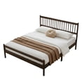 thumbnail image 6 of Leumius Traditional Style King Size Bed with Headboard and Footboard, Pinewood Bed with Strengthened Bed Frame for Teens Adults Brown, 6 of 9