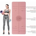 thumbnail image 2 of Non Slip TPE Yoga Mat with Alignment Marks 72 L x 32 W x 0.32 Th Inches Extra Wide Anti Tear Exercise Mat with Carrying Strap and Bag, 2 of 6
