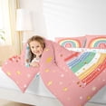 thumbnail image 4 of jejeloiu Boho Cute Rainbow Twin Comforter Sets,3D Gold Stars Bedding Set For Girls Teens Reversible 2pcs, 4 of 8