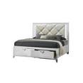 thumbnail image 3 of Prism King Bed Modern Design with LED lights Made of Wood in White Color, 3 of 6