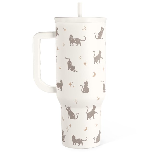 Taza para beber SANDJEST de acero inoxidable con asa de acero inoxidable de 40 oz