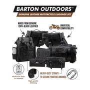 Motorcycle Bags - Luggage Set - All genuine Leather - Fits Any US Bike - Extra Storage Pockets Featuring Rugged Stitching - Set of 9 Pieces