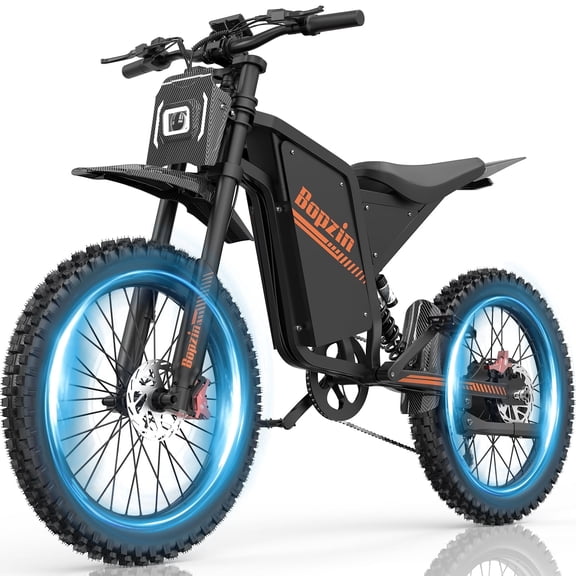 Peak 3000W Electric Dirt Bike for Adults,60V 35Ah Removable Battery,100Miles Electric Motorcycle ,25’’ Fat Tire Mountain Bike UL2849