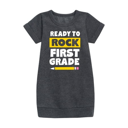 

Instant Message - Ready To Rock First Grade - Toddler And Youth Girls Fleece Dress