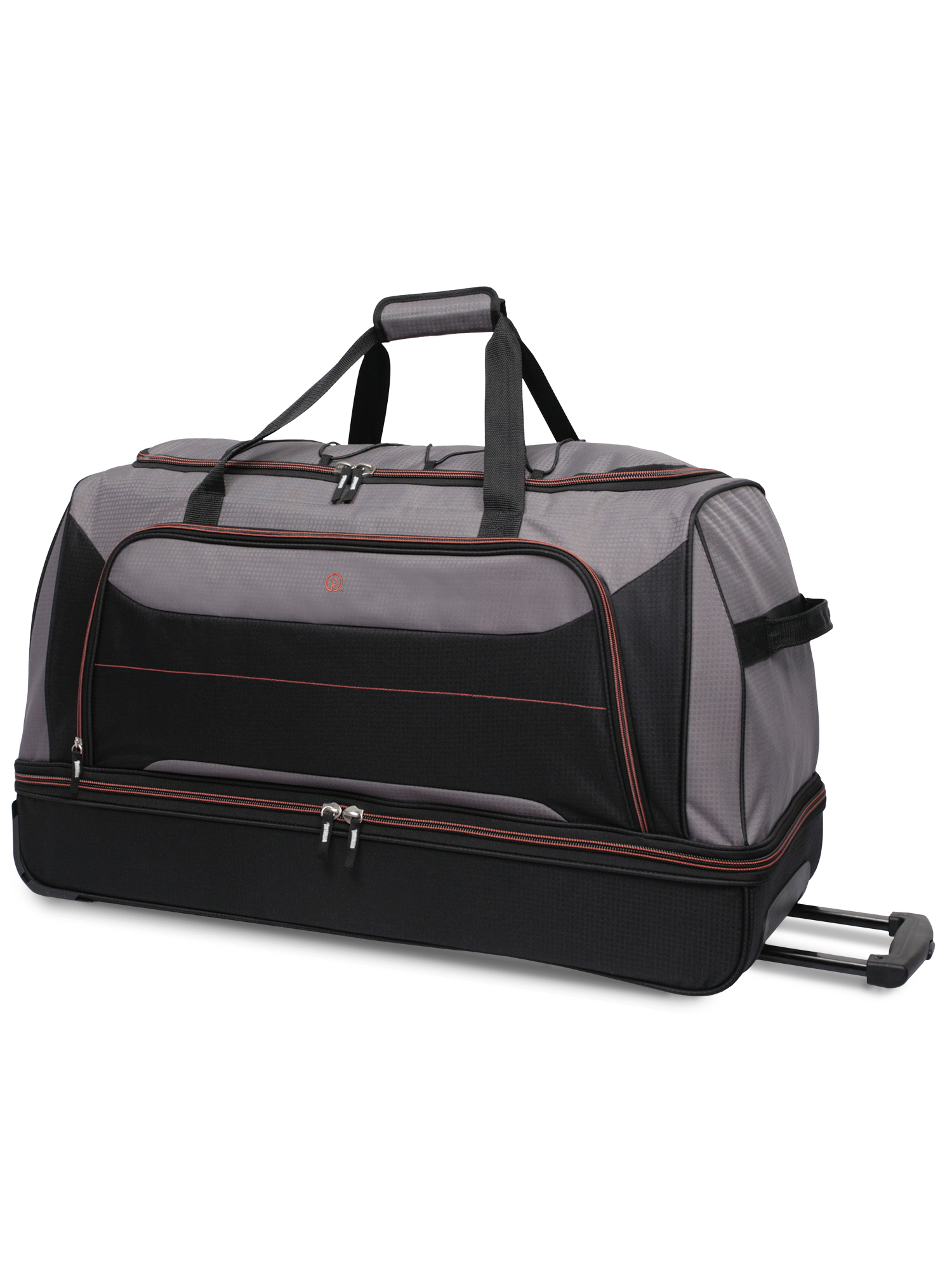 Protege Rolling Drop-Bottom Duffel Bag for Travel, 30 in, Black and Grey - image 2 of 8