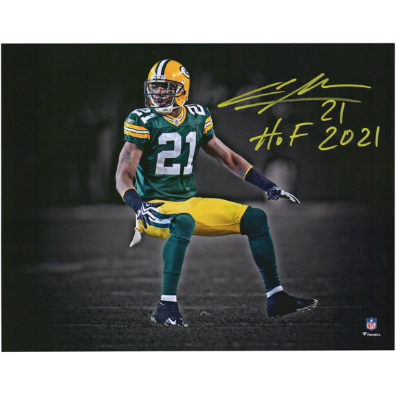 Charles Woodson Green Bay Packers Autographed 11" x 14" Spotlight Photograph with "HOF 21" Inscription - Fanatics Authentic Certified