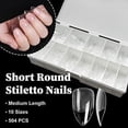 thumbnail image 2 of 504pcs Extra Short Almond Nail Tips Clear Full Cover Acrylic Gel x Nail Tips Pre-shape Almond False Nails for Women Girls Manicure, 2 of 4