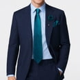 thumbnail image 4 of Turquoise Ties for Men Plaid Checkered Teal Tie Set Silk Necktie Pocket Square Handkerchief Cufflinks Lapel Pin Tie Clip, 4 of 6