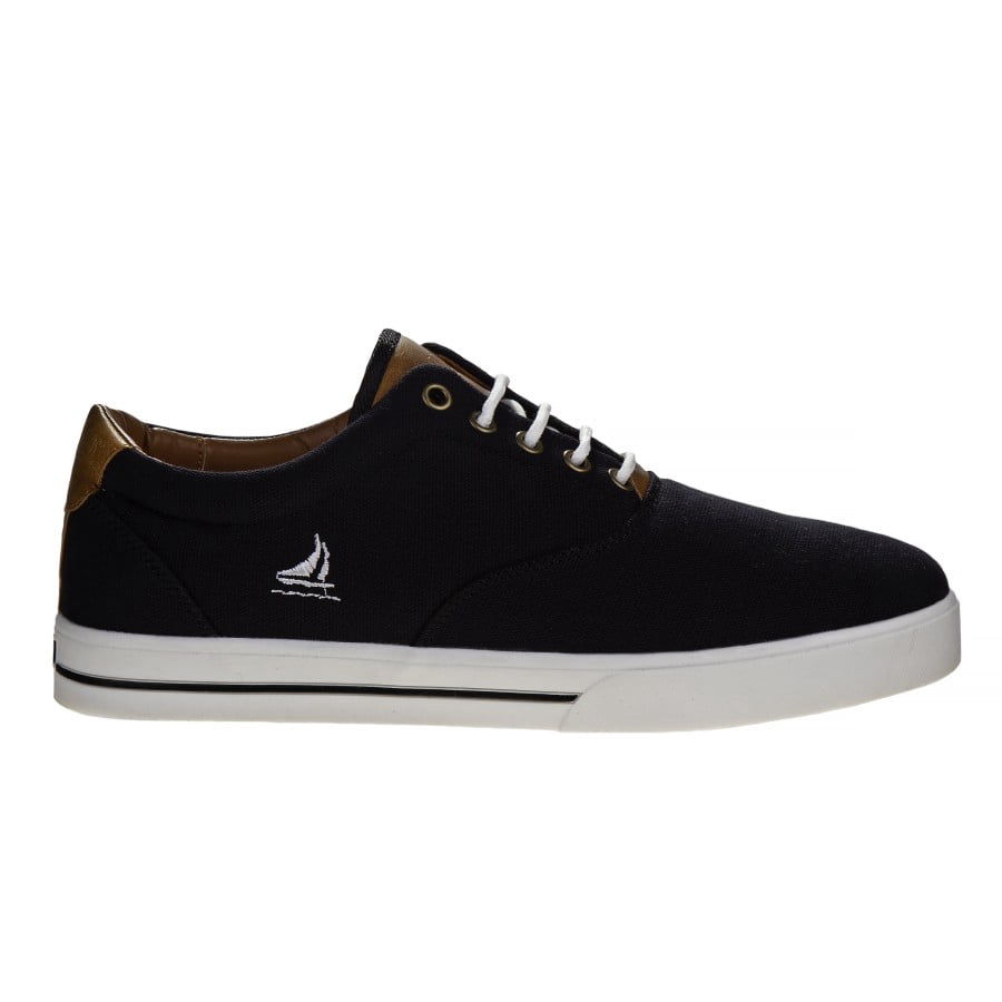 Sail Men'S Canvas Sneakers Featuring Lace Up Vamp, Black, 10.5