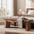 thumbnail image 3 of Tribesigns 55" Wood Entryway Bench, Farmhouse Long Entry Seat for Hallway, Dark Brown, 3 of 7