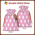thumbnail image 2 of Naloa Pink And White Polka Dot Drawstring Christmas Bags, 3D Xmas Gift Bags, Christmas Wrapping Bags, Xmas Goodie Bags, Treat Pouch Bags, Party Favor Bags-, 2 of 9