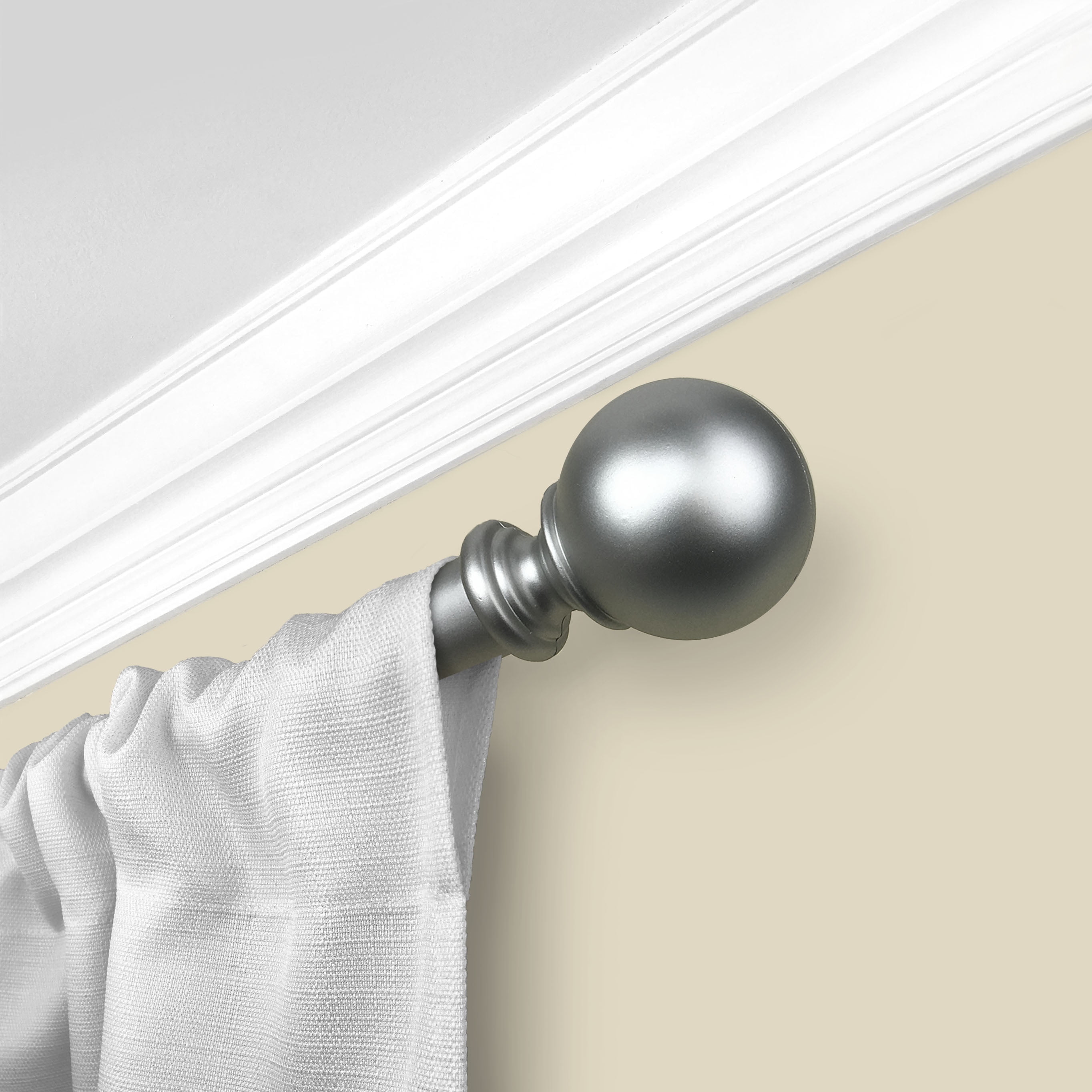 Mainstays 1" Diameter Decorative Curtain Rod with Ball Finial, Silver