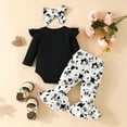 thumbnail image 5 of Vedolay Newborn Baby Girl Clothes 3 6 9 12 18 Months Ruffle Long Sleeve Romper Bodysuit Pants Headband Set 3PCS Cute Baby Girl Fall Winter Outfits, 5 of 9