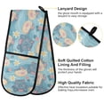 thumbnail image 4 of Dailycode Double Sided Oven Mitt with Loop Heat Resistant Kitchen Long Potholders 7" x 35" Cartoon Hippo and Flowers, 4 of 6