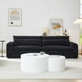 thumbnail image 4 of 104.72 Inch Fabric Couches For Living Room, Mid Century Modern Sofas For Bedroom, Apartment, Office Black, 4 of 7