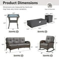 thumbnail image 4 of Opohoro 6-Piece Outdoor Patio Fire Pit Set with Sofa and Flat Arm, 43" Fire Pit Table, Propane Tank Cover for Deck Backyard, 4 of 18
