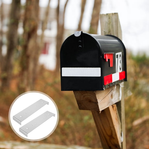 BESTYASH 2-Piece Metal Mailbox Mounting Repair Bracket Kit, , Easy to Install, Weather Resistant Hardware