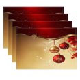 thumbnail image 2 of PONPRNGY Christmas Placemats Set of 4, Christmas Merry Placemats, Winter Festival Kitchen Dining Table Mats, Linen Fabric, Winter Holiday Decoration 12 x 18 Inch, 2 of 8