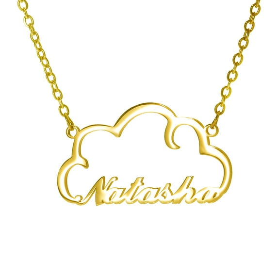 Name Custom Necklace DIY Personalized Name Letter Cloud Shaped Customized Necklace Stainless Steel Ladies Clavicle Chain Pendant Necklace