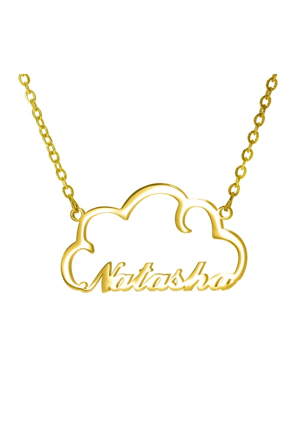 Name Custom Necklace DIY Personalized Name Letter Cloud Shaped Customized Necklace Stainless Steel Ladies Clavicle Chain Pendant Necklace