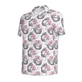thumbnail image 2 of Balery Poodle Dog Printed Men’s Short Sleeve Polo Shirt, Midweight Men's Shirt,Golf Polo shirts -, 2 of 9