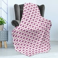 thumbnail image 4 of Valentine's Day Soft Flannel Fleece Throw Blanket, Simple Love Themed Pattern with Big and Little Hearts, Cozy Plush for Indoor and Outdoor Use, 50" x 70", Fuchsia and Dark Pink, by Ambesonne, 4 of 5