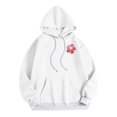 thumbnail image 4 of WEAIXIMIUNG Ensembles de Sweat-Shirts Raccourcis pour Femmes Sweat à Capuche Imprimé Lettres Manches Longues avec Poches, 4 of 6