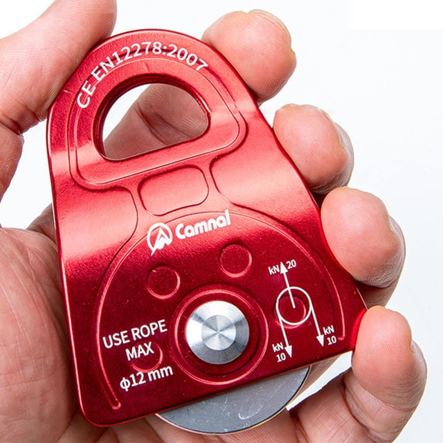Rodamiento de 25kN, Polea Móvil, Cuerda Máxima de Pulg 12 Mm para Aparejar, Arborista, , , Accesorio de Taldo de árbol rojo Macarena micro polea