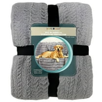 Brentwoof Oversized Waterproof Pet Blanket and Furniture Protector, 60x70, Reversible Plush Throw, Gray-NEW