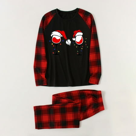 

ZKCCNUK Parent-child Attire Christmas Suits Patchwork Plaid Printed Homewear Round Neck Long Sleeve Pajamas Two-piece Mom Sets Christmas Pajamas for Family Fall Pajamas on Clearance